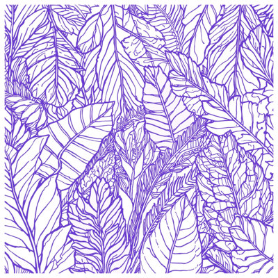Purple Leaf Illustration Bath Mat