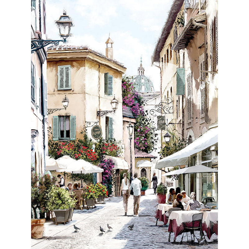 Cafe Stroll Canvas - Wrapped Canvas Painting, 80 cm H x 60 cm W