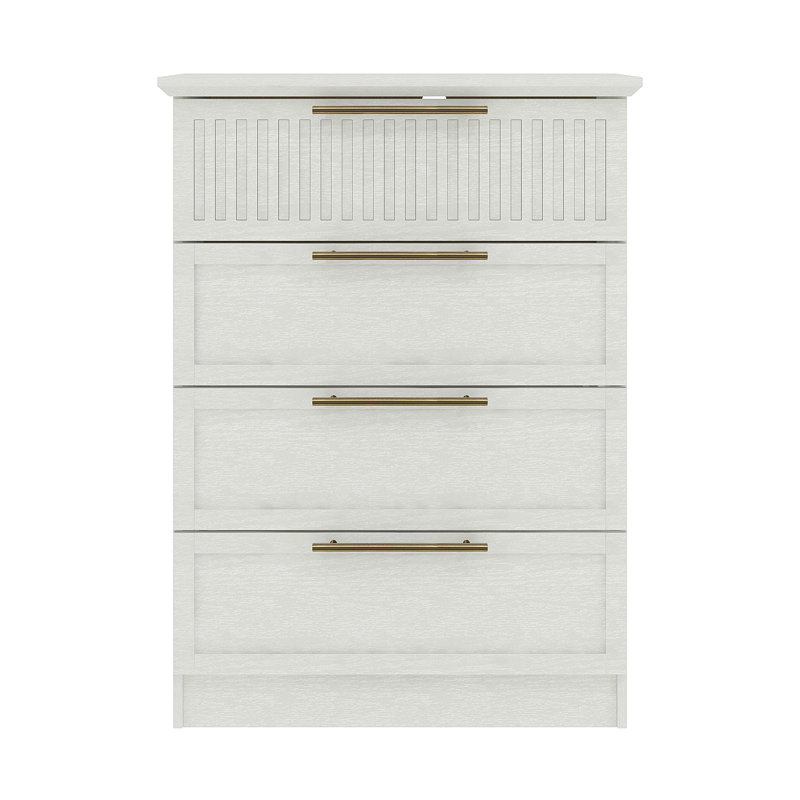  4 Drawer Chest, Pearl White Oak