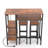 Counter Height Bar Table Set With Power Outlets And 2 Stool Chairs