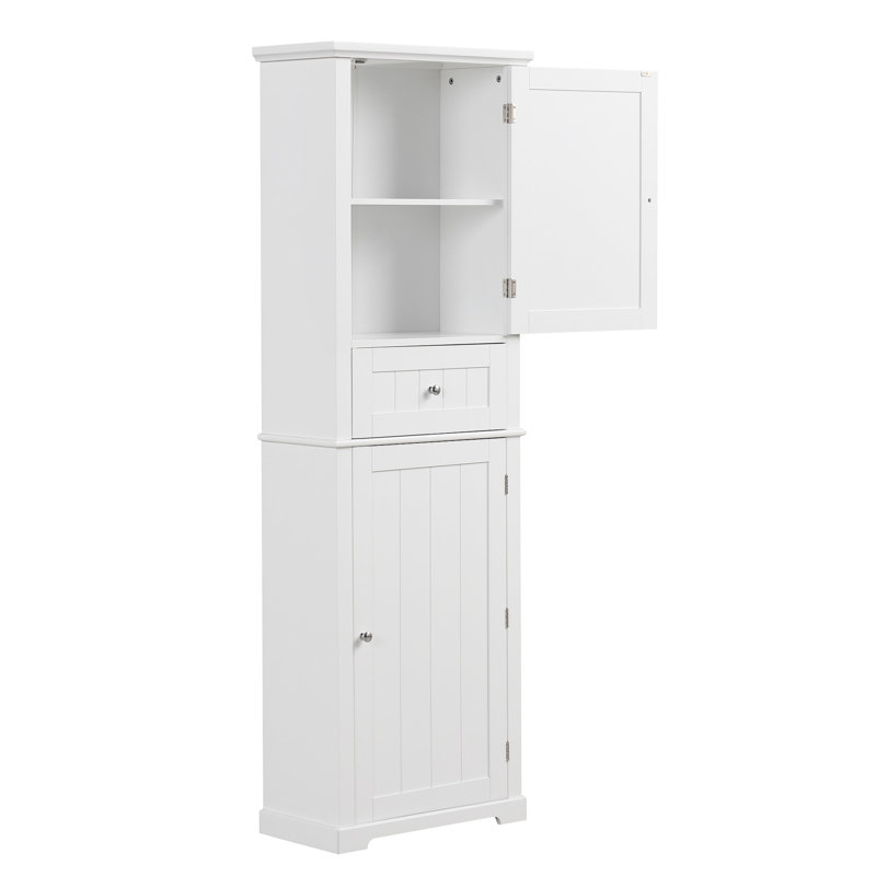 Grande armoire de rangement pour salle de bain, Blanc