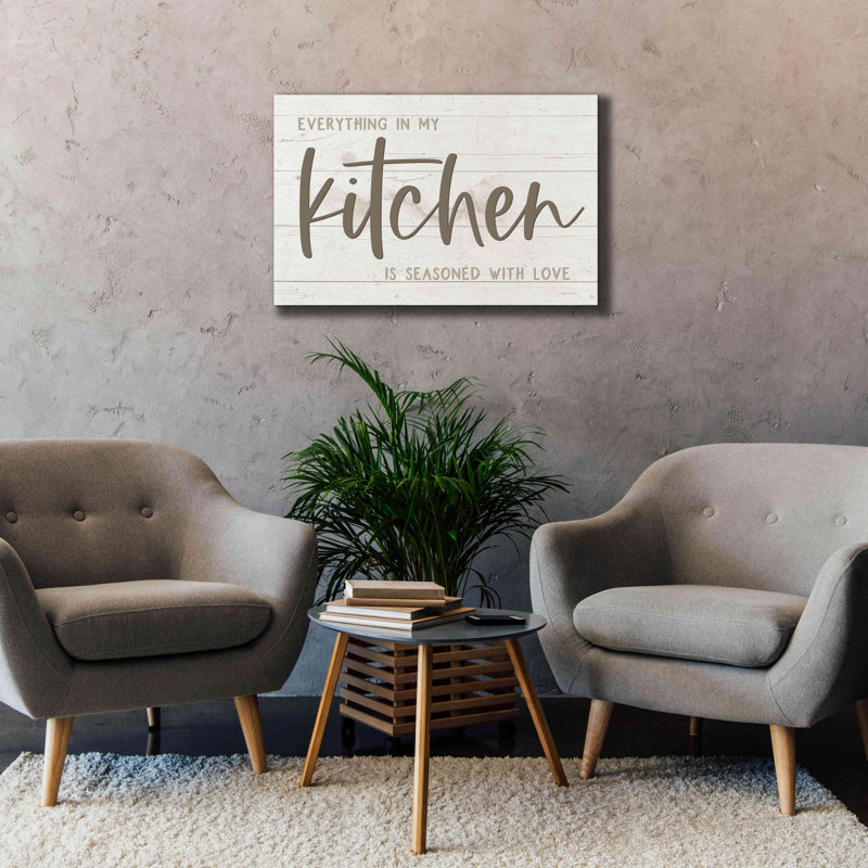 «Seasoned With Love Kitchen» par Susie Boyer, estampe numérique sur toile, L 40 po x H 26 po