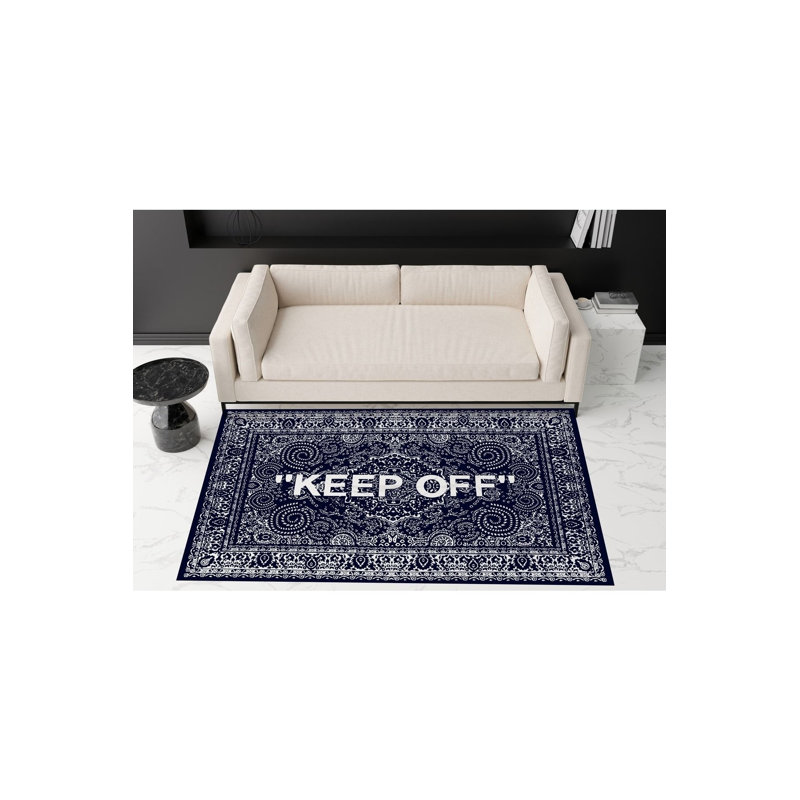 Tapis Keep Keep Text, Rectangle 4 pi 11,06 po x 7 pi 6,55 po
