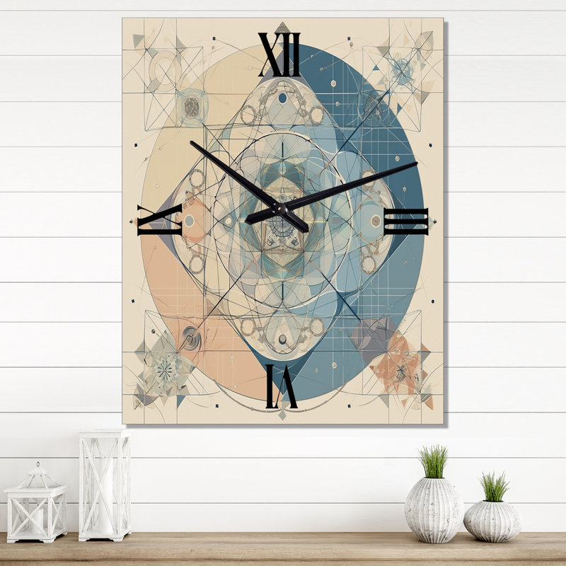 Horloge murale rétro géométrique Sacred Mystery, Médium