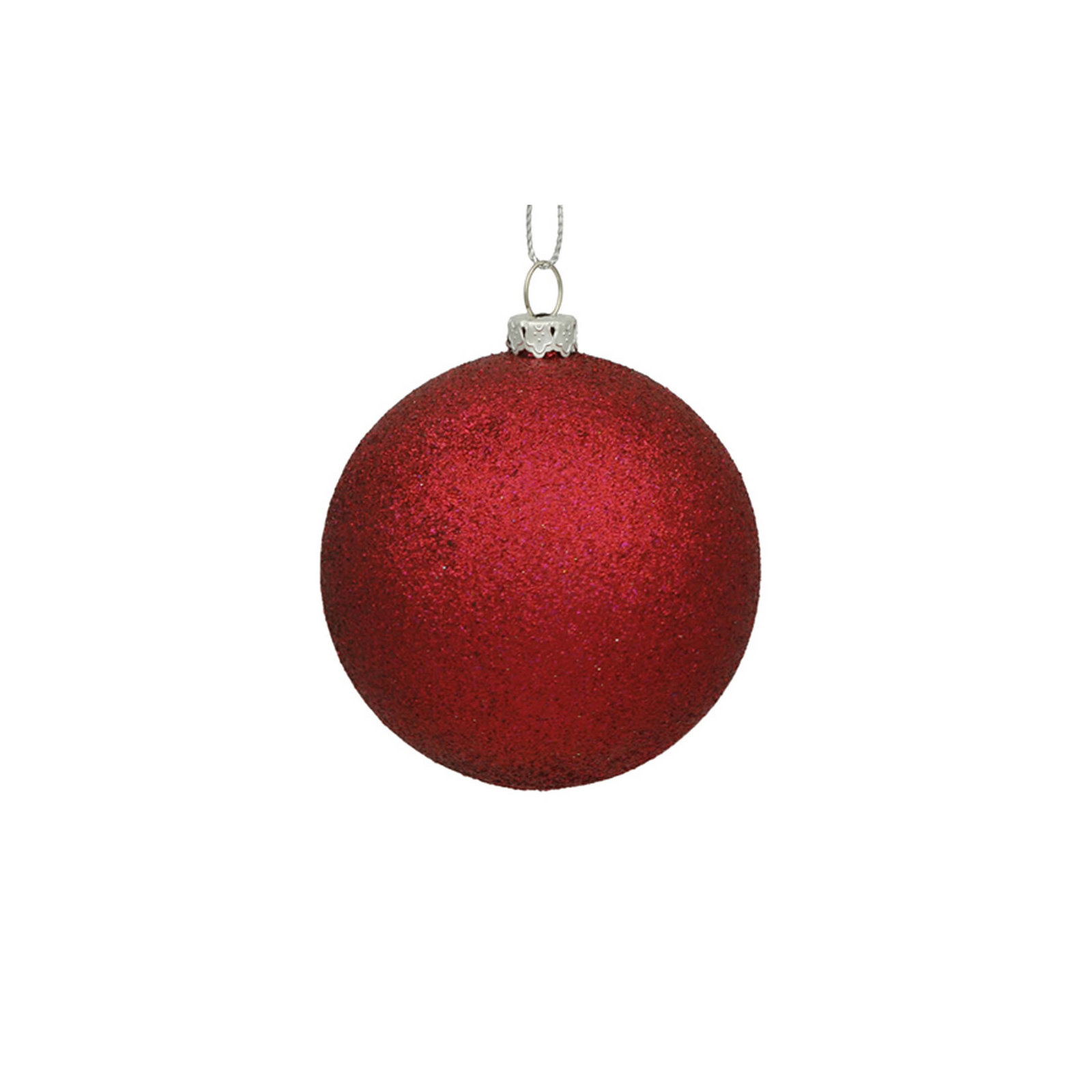 Holiday Décor Ball Ornament, 2.75" H x 2.75" W x 2.75" D, Wine Glitter