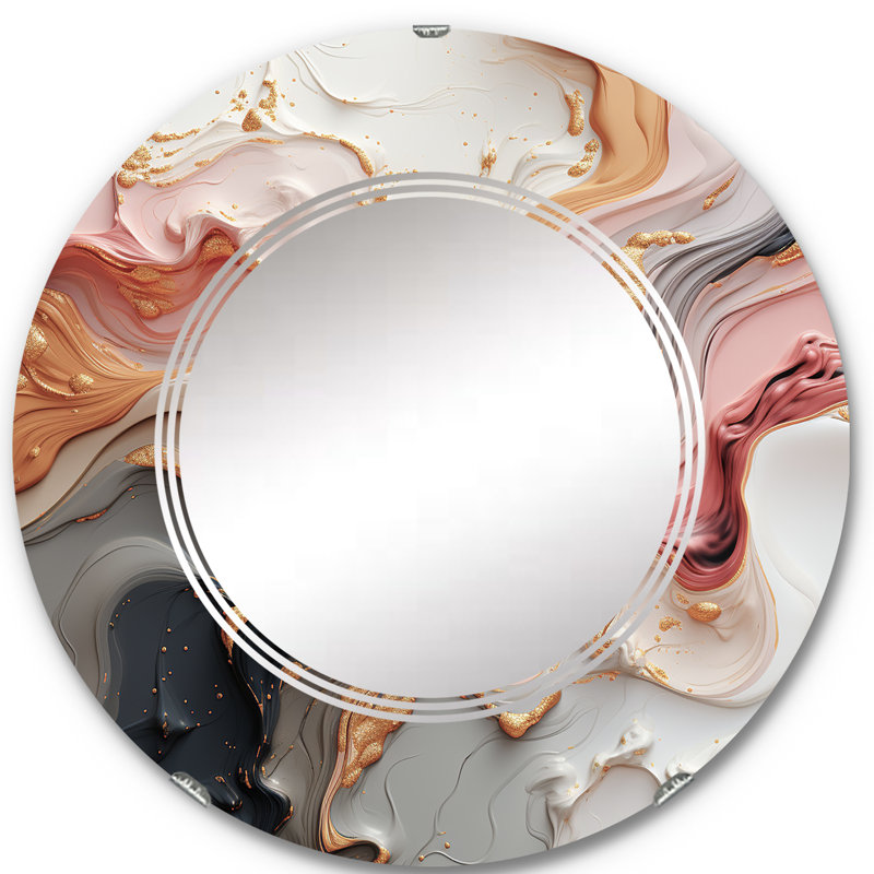 Angetenar - Miroir mural moderne rond, 24 po x 24 po