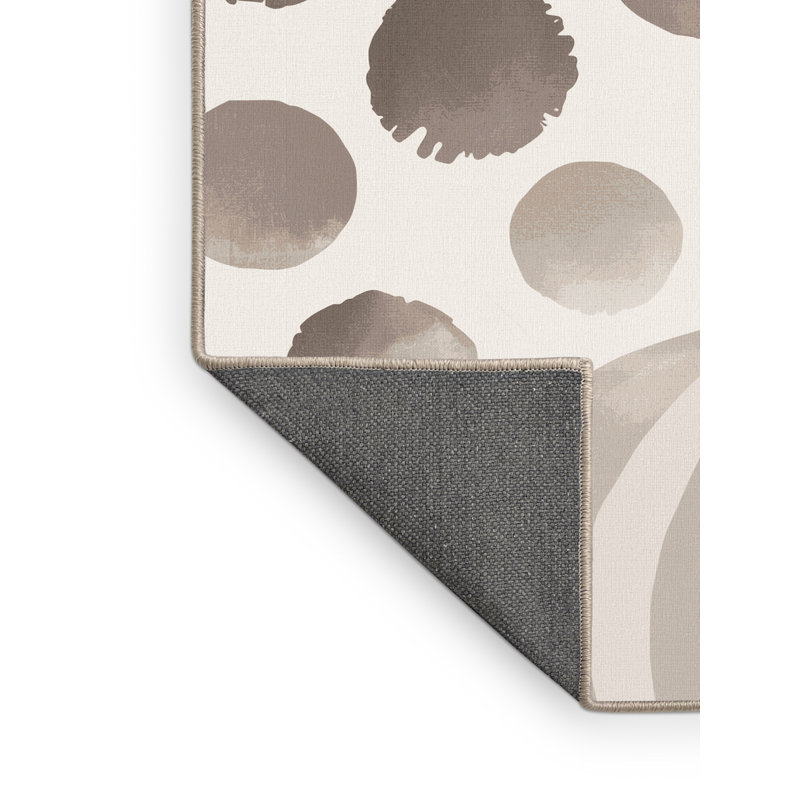 Tapis beige moelleux doux et moelleux Cropsey, Carré 6 pi