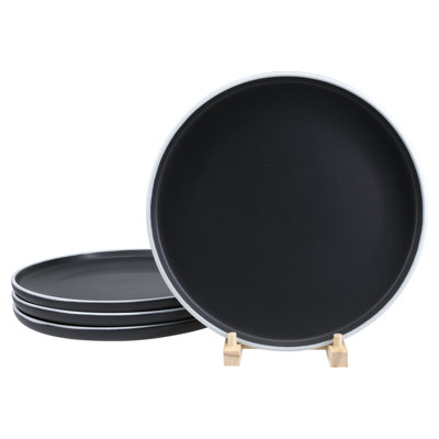 Set of 4, Tempo Dinner Plates, 10.5", Onyx