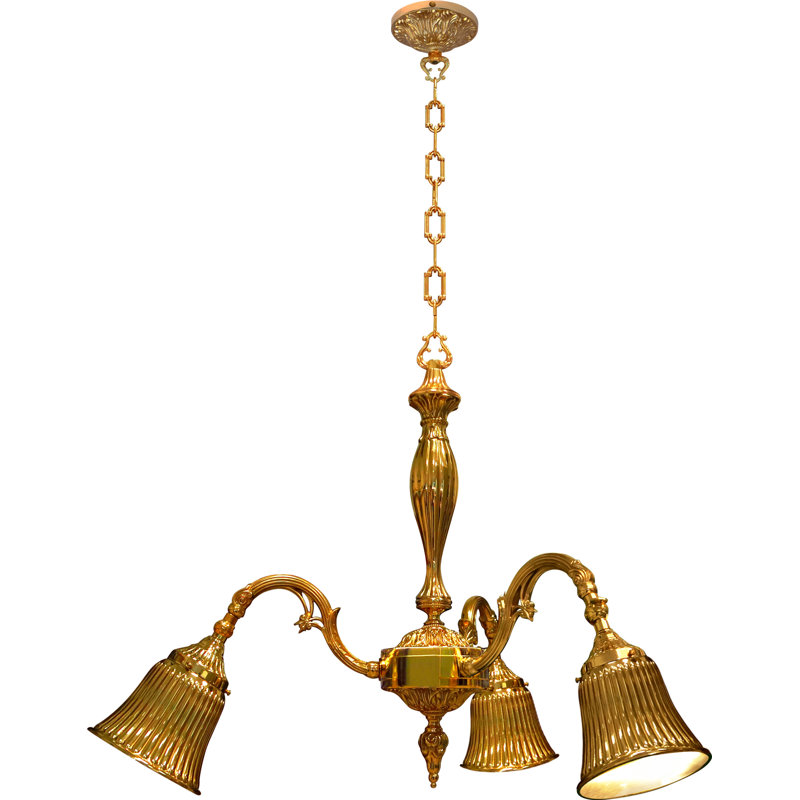 Esparto 3 - Light Candle Style LED Chandelier, Bright Gold