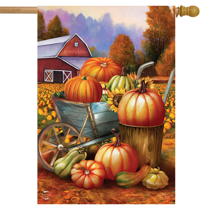 Pumpkin Farm Fall House Flag