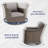 Jenesys Outdoor Swivel Glider Chairs Set With Ottomans & Side Table - Comfortable, Durable For Patios & Gardens-6527551
