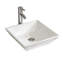 Évier de 16,5 po carré en porcelaine blanche pour salle de bain et lavabo de comptoir de salle de bain facile à utiliser, avec de solides charnières en acier inoxydable