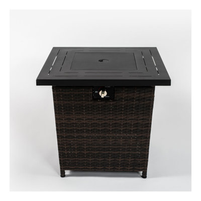 28inch Wicker Square Fire Pit Table