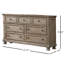 7 tiroirs 65,5 po Commode grise