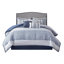 7 Piece Jacquard Comforter Set Navy