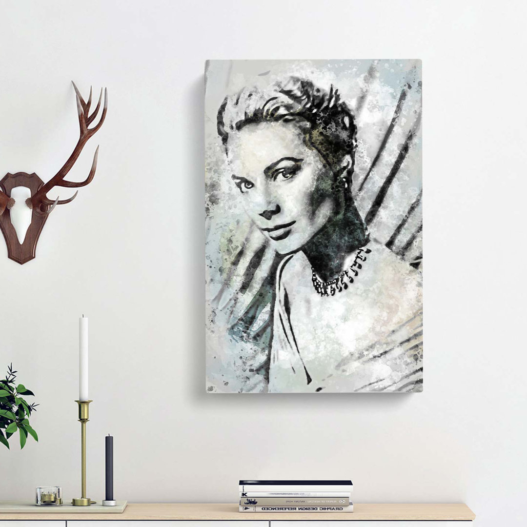 Grace Kelly in Abstract - Wrapped Canvas