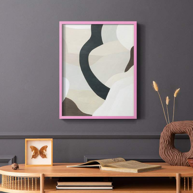 Shifting Neutrals II Framed Print - Solid Wood, Pink Single Picture Framed, 10" H x 8" W