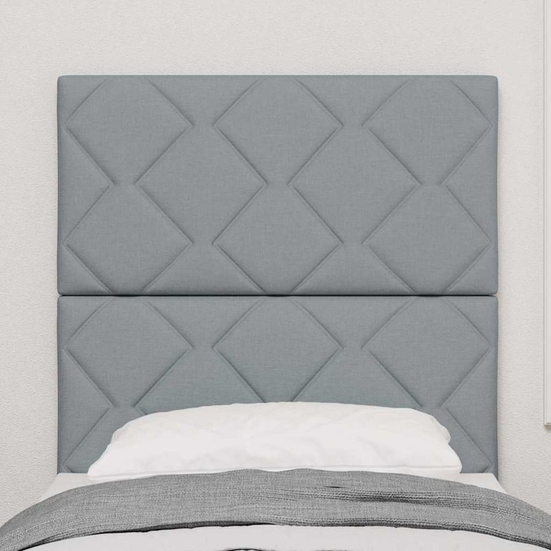 Fabric Headboard Argyle With Headboard Fabric, European Toddler (80 x 160cm), Light Grey