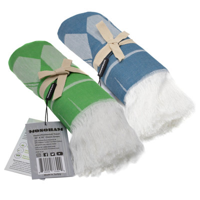 Ensemble de serviettes de plage 2 pièces en coton / rayonne de bambou