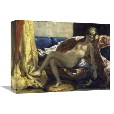 " Woman Caressing A Parrot " by Eugene Delacroix