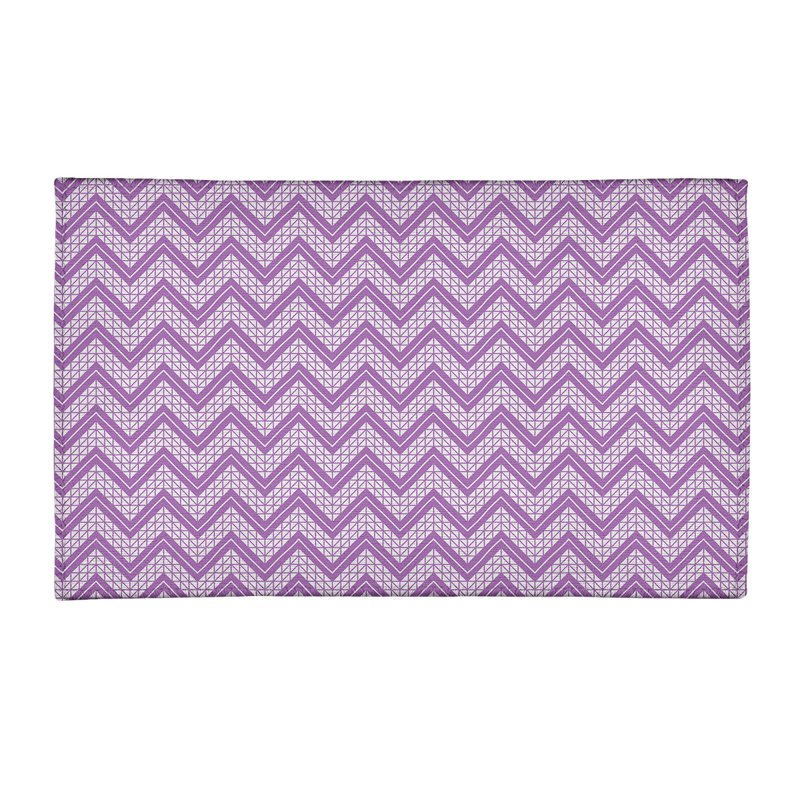 Tapis rose/gris clair à cadre à chevrons, Rectangle 9 pi x 12 pi
