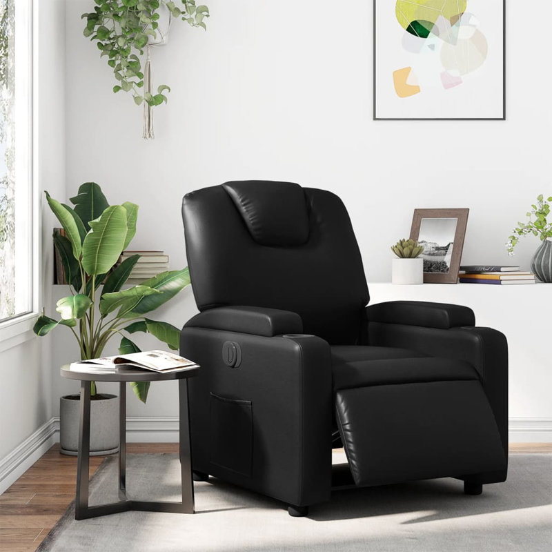 Fauteuil de massage en faux cuir, Similicuir noir