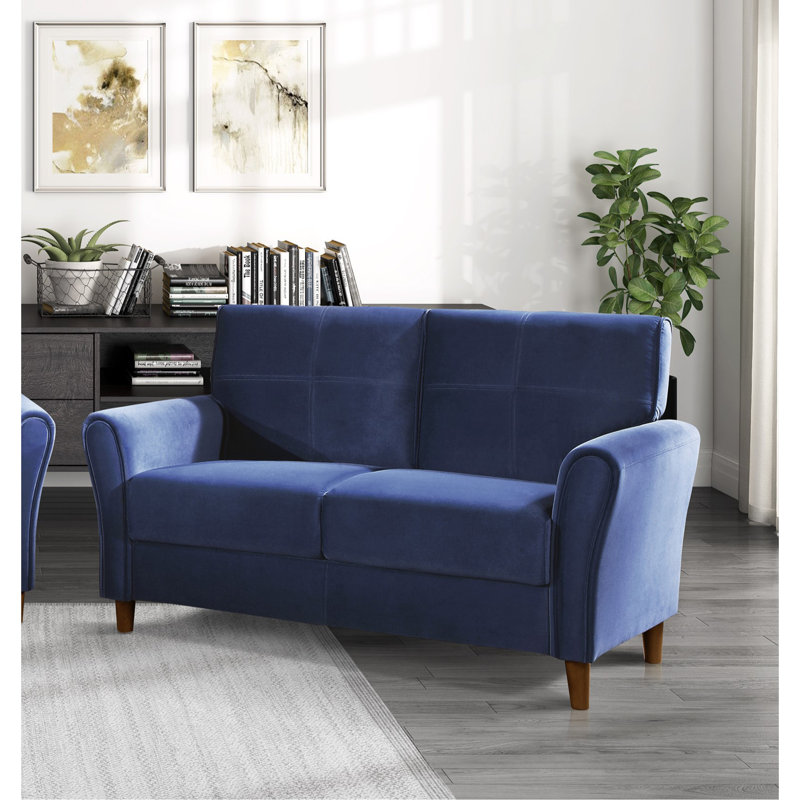 Coussin moelleux en velours bleu 1pc Comfort, Bleu