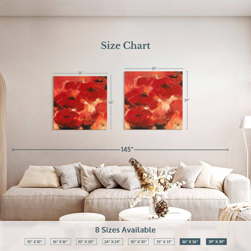 Harnek fleurs abstraites I, H 36 po x l 36 po