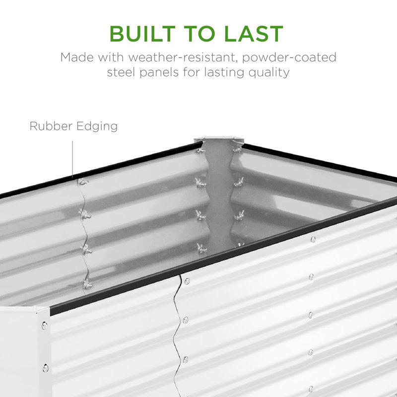 4x2x2 ft Outdoor Metal Raised Garden Bed, Spacious Deep-Root Planter for Veggies, Flowers & Herbs (119 Gallon Capacity)