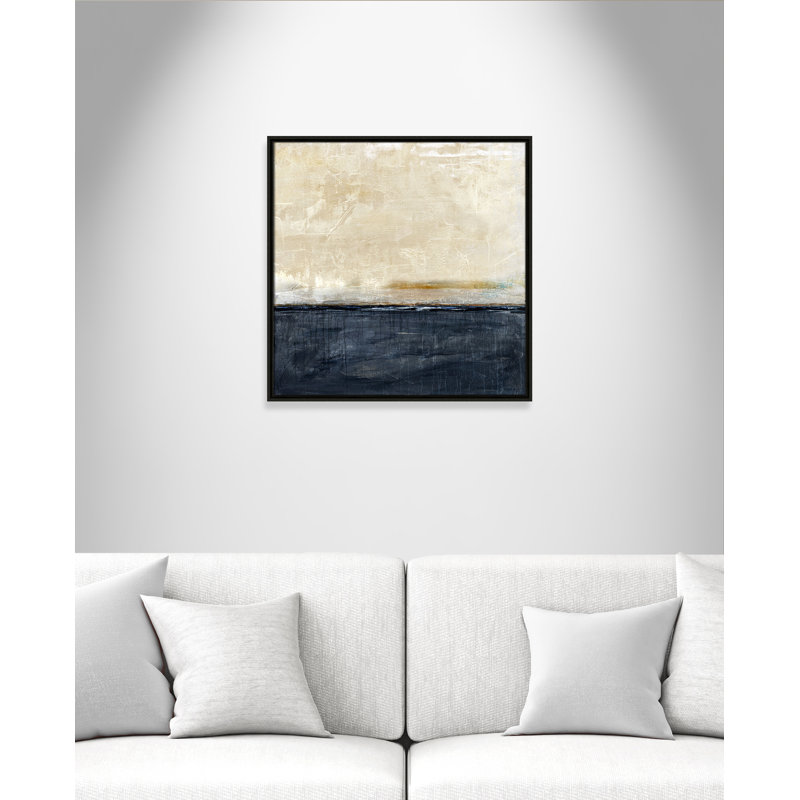 Better Days Navy Print by Denise Brown, 25.5" H x 25.5" W, Espresso