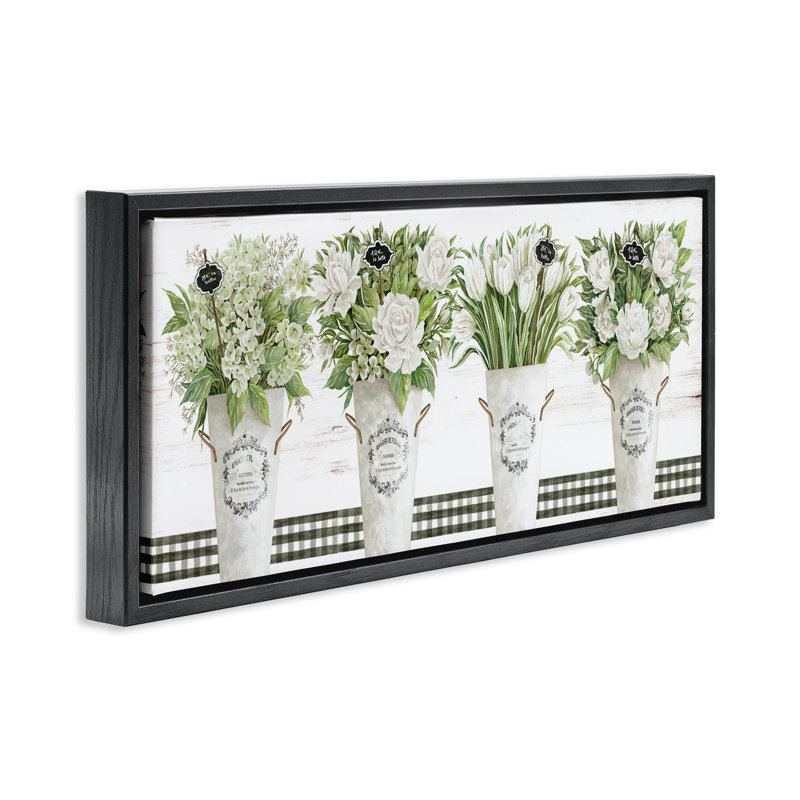 Marche aux Fleurs Floating Frame, design by Cindy Jacobs, 11" H x 25" W, Jet Black Floater Frame