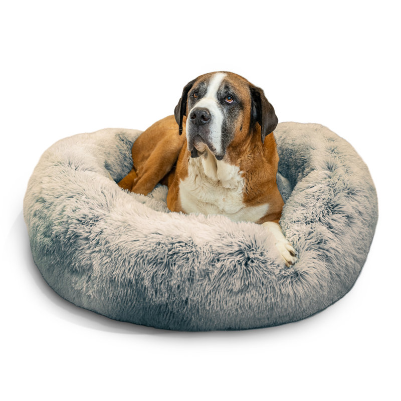 Lit pour animaux en fausse fourrure Tucker Murphy Pet ™, Très grand (l 45 po x P 45 po x H 9 po), Shag Denim