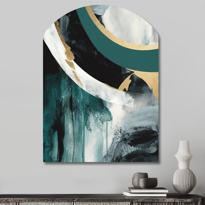 Frederick - Arch Abstract Marble Metal Wall Decor, Asymmetrical Metal Wall Sculpture Print
