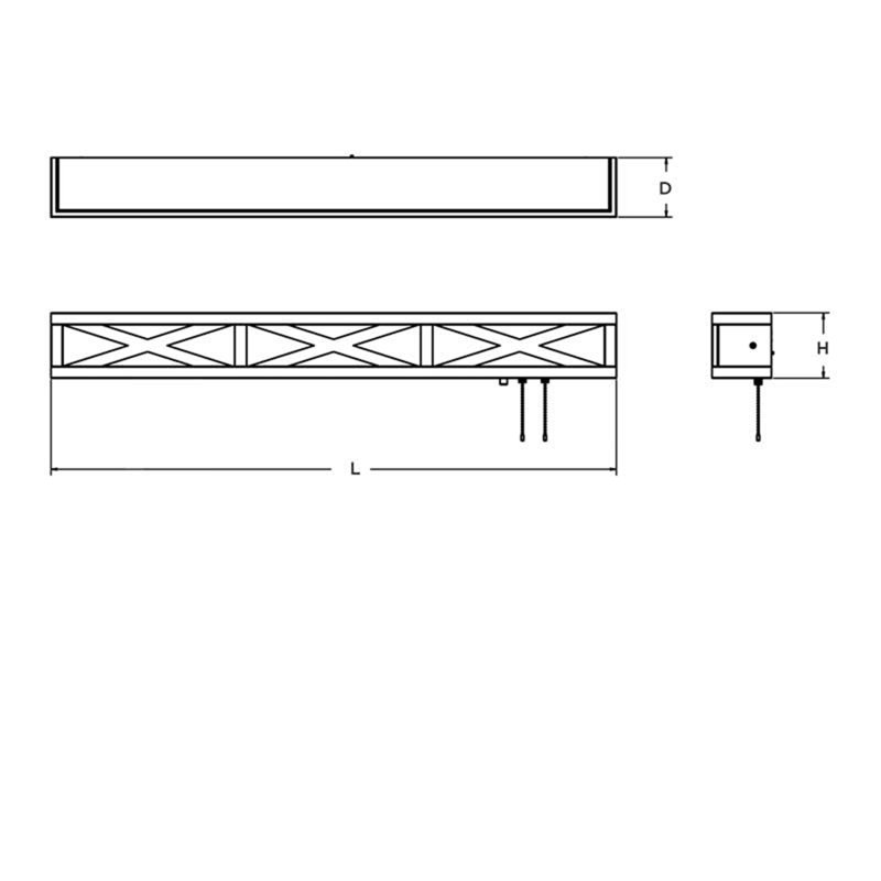 Plafonnier encastré simple à 1 lumière DEL Doerr, H 5 po x l 38 po x P 4 po
