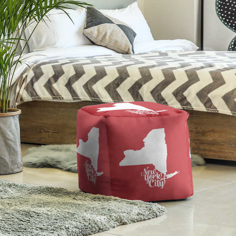 Repose-pieds cubique New York City, Rouge