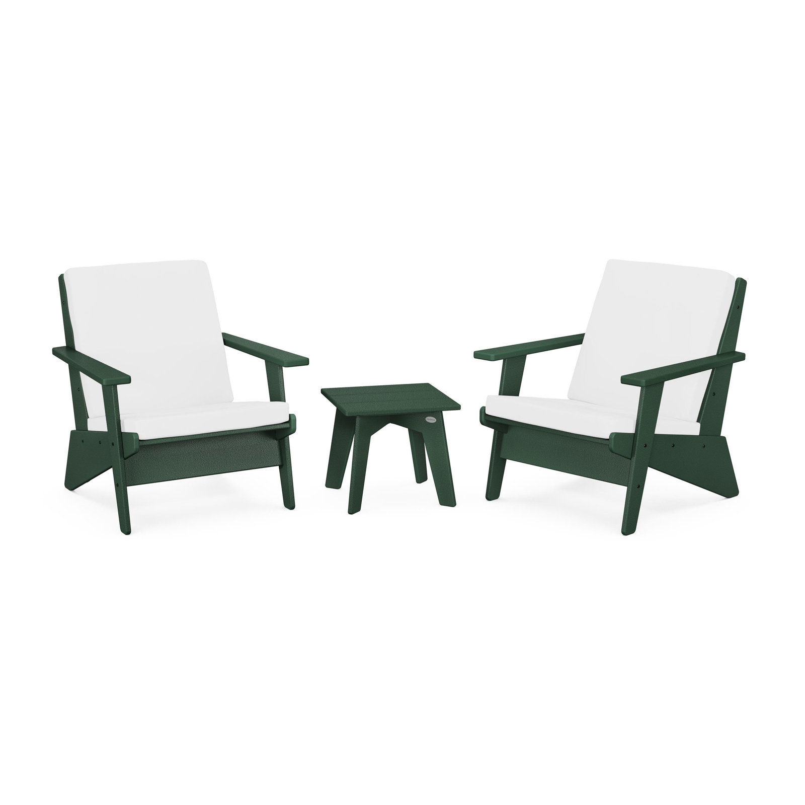 POLYWOOD® Riviera 2-Person Patio Seating Group, Natural, Green