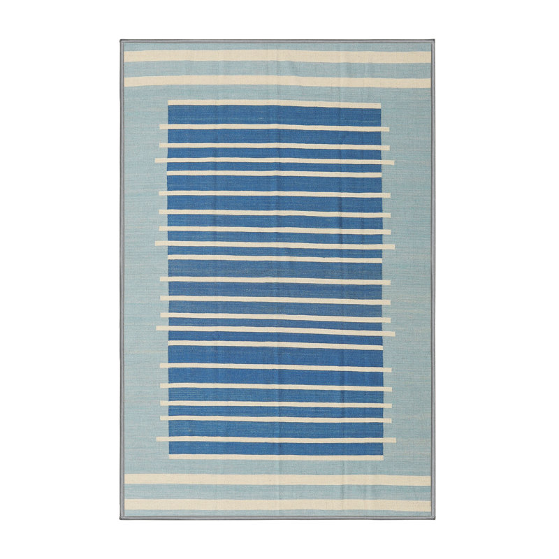 Tapis abstrait gris / bleu ciel, Rectangle 5 pi x 8 pi