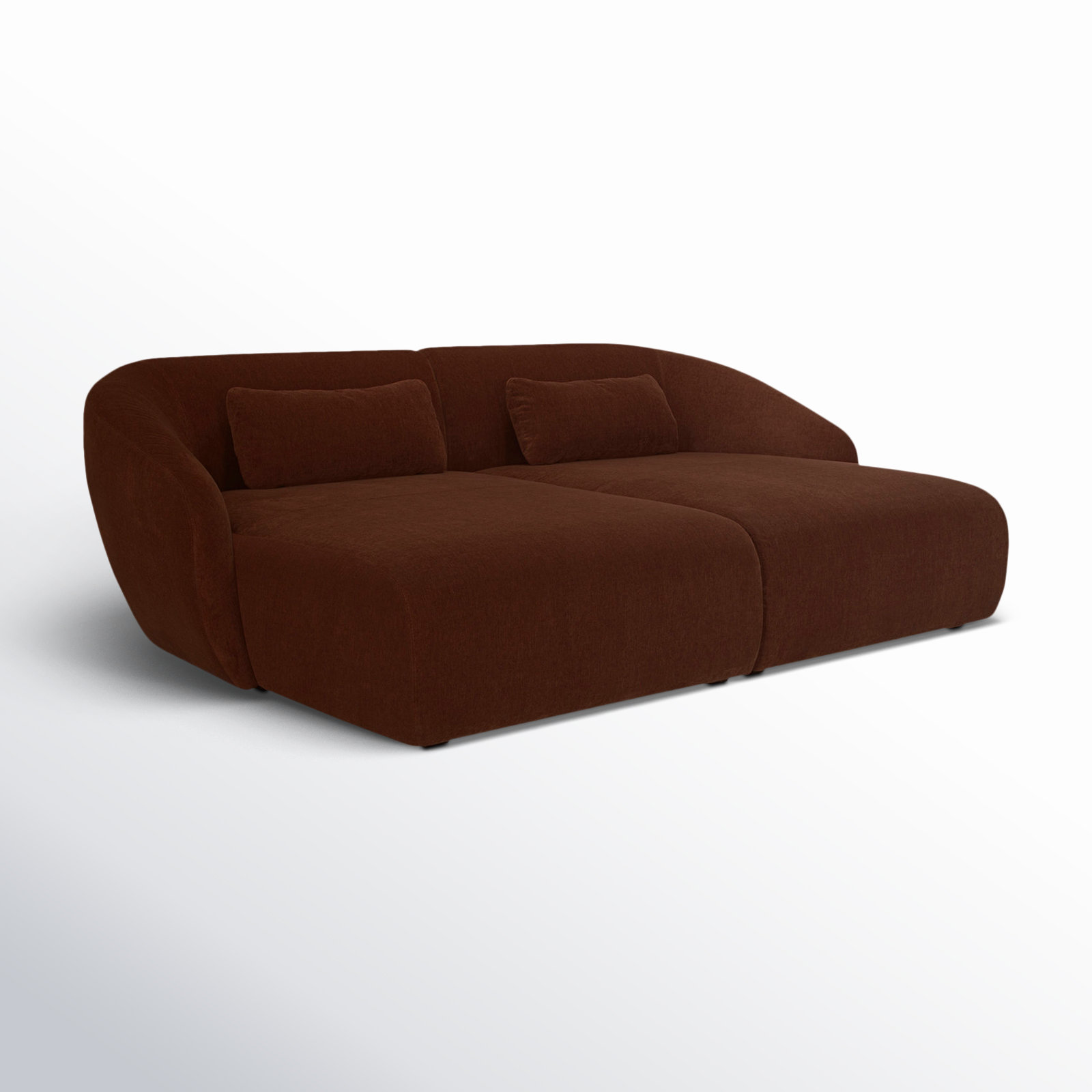 Anson Double Chaise Upholstered Modular Sectional, Chestnut Brown