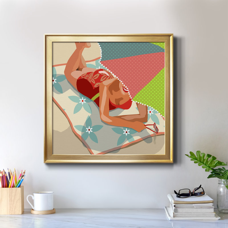 «Beach Beauty II», reproduction sur toile encadrée, Doré, H 30,5 po x l 30,5 po x P 1,5 po