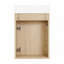 Meuble-lavabo flottant de 15,7 po avec lavabo SMC réversible, armoire en panneau de fibres à densité moyenne à devant ondulé, conception à pousser sans ouverture, charnières à fermeture en douceur-147701753