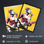 Female Punk Music Guitarist Portrait Yellow Wall Art Print