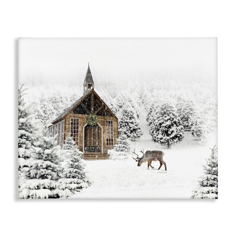 «Winter Whites Chapel», art mural par Jennifer Pugh, H 30 po x l 40 po
