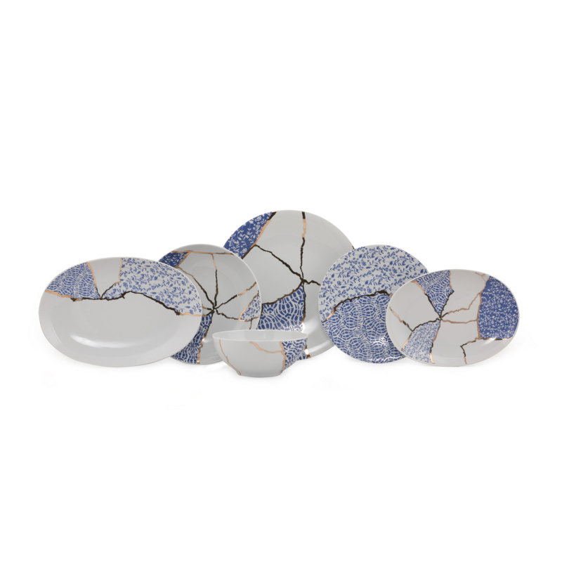 Halvorson Piece Porcelain China Dinnerware Set - Service for 6