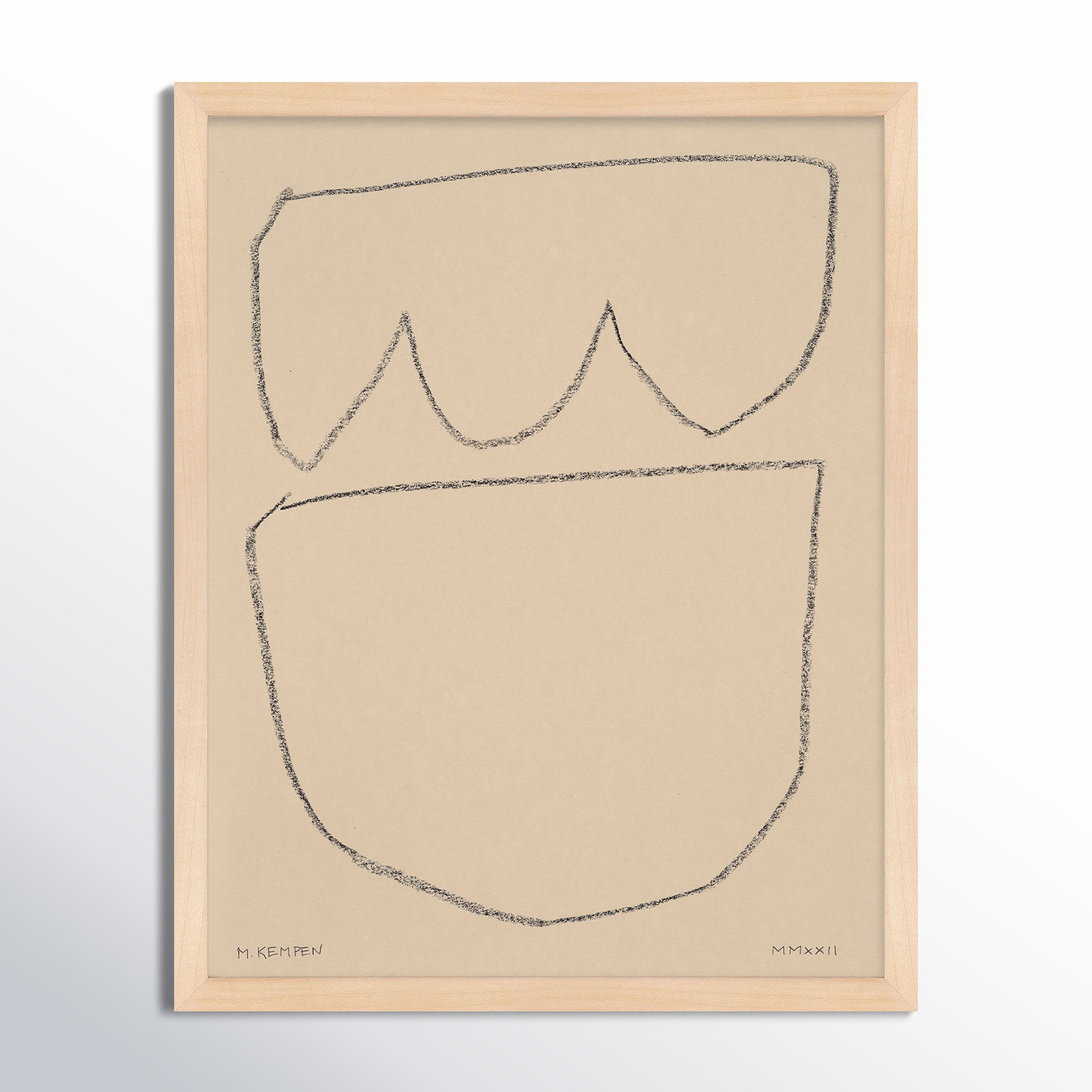Freya "Outlines 8" Print, 24" W x 30" H, Maple Framed