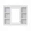 Armoire de salle de bain, armoire à pharmacie, armoire de rangement murale, armoire de salle de bain moderne avec miroir, armoire à miroir avec 6 tablettes ouvertes (meuble-lavabo non inclus)