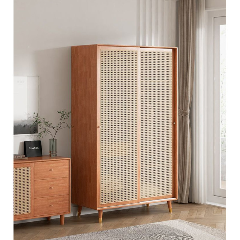 Petite armoire simple de couleur unie, H 70,87 po x l 31,5 po x P 21,65 po, Cerisier