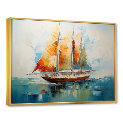 Moonlight Saiboat Horizon I - Boat Sailing Wall Art