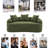 Curved Loveseat Full Compression Sponge Sofa, No-Assembly Compact Sofa For Small Spaces & Apartments, 300 Lbs Capacity-558107724