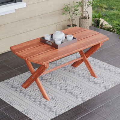  Table d'extérieur pliante ovale en cèdre rouge, teinte cèdre