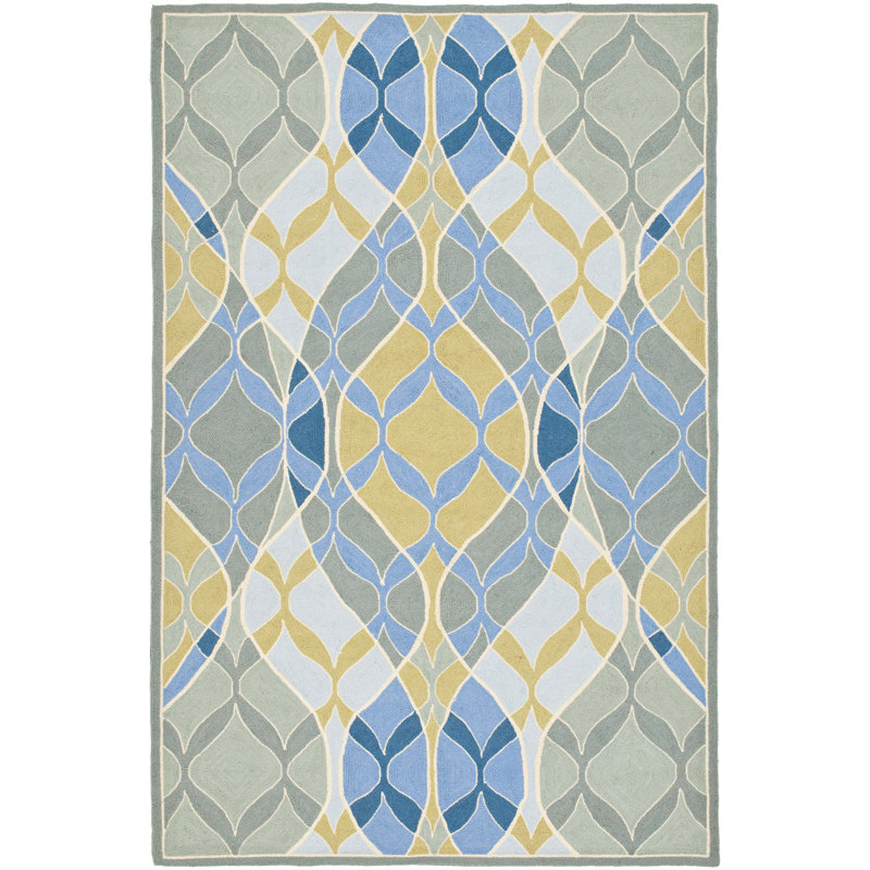 Chelsea Hand Hooked Wool Pile Abstract Rug, Rectangle 2'9" x 4'9"
